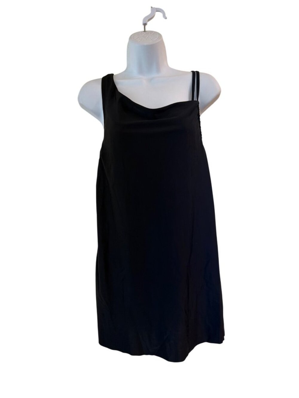 Shore Shapes Women’s Black Swim Dress Size 12 Large Shelf Bra One Piece Swimsuit